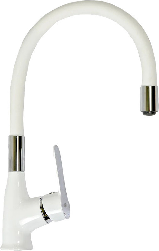 Однорычажный смеситель для кухни Haiba HB73557-8 (латунь) белый, хром