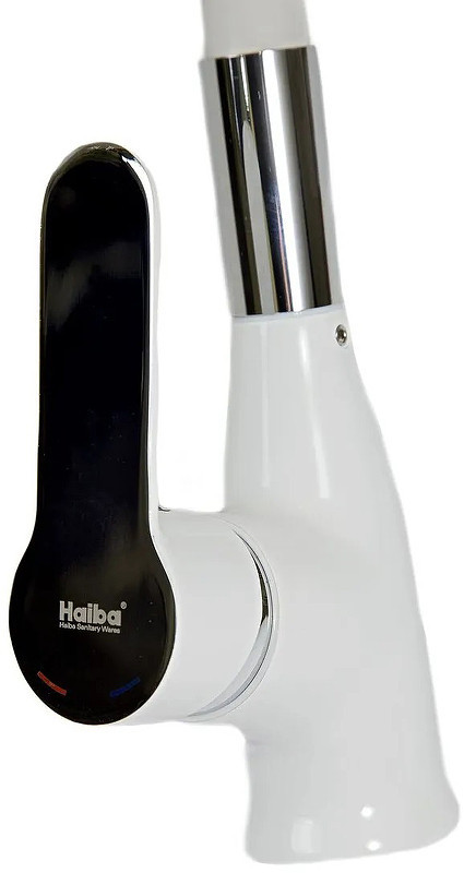 Однорычажный смеситель для кухни Haiba HB73557-8 (латунь) белый, хром