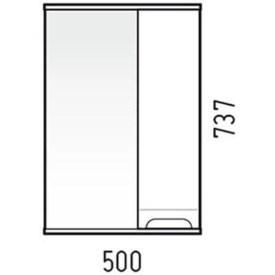 Зеркало со шкафом в ванную Corozo Лея 50 SD-00000240 белое