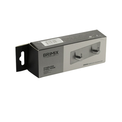 Крючок одинарный, графит, самоклейка без сверления, нерж сталь SUS 304 BRIMIX (5355)