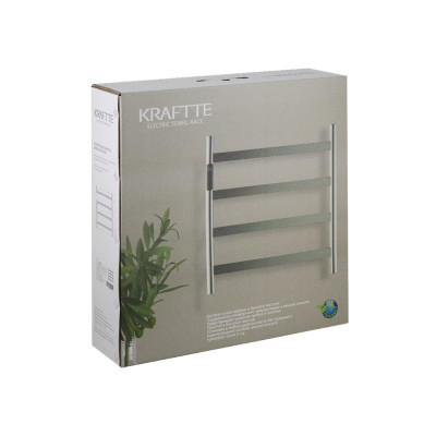 Полотенцесушитель электрический черный, лесенка 475 х 505 х 90 мм 4 перекл, 75 W, 220V / 50 Hz, нерж сталь, с таймером до 8 часов KRAFTTE (44039)