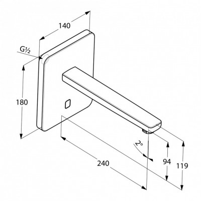 Смеситель для раковины (настенный) KLUDI ZENTA хром 3840205