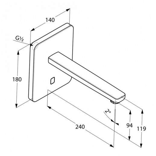 Смеситель для раковины (настенный) KLUDI ZENTA хром 3840205