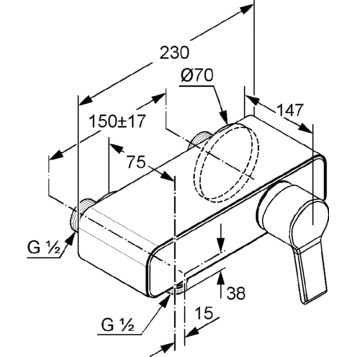 (СНЯТ!) Смеситель для душа KLUDI O-CEAN хром 389700575