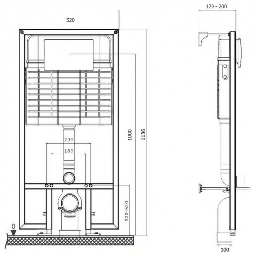 Инсталляция Bettoserb Sava Fix Slim SET40006464 для унитаза с клавишей смыва хром глянец
