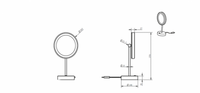 Зеркало косметическое с подсветкой Art&Max AM-M-062-CR