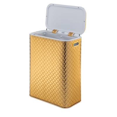 Корзина для белья Geralis SGG-B Ромб стежка, кант золото, стандартная