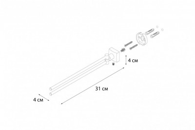 Полотенцедержатель FIXSEN Kvadro рога 2-ой (FX-61302A), цвет хром