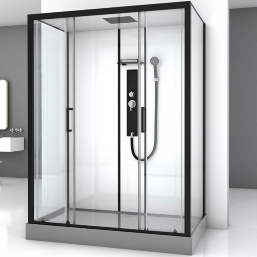 Душевая кабина Black&White Galaxy 8010000 с гидромассажем пр-ль черный 85х160 см прямоугольная