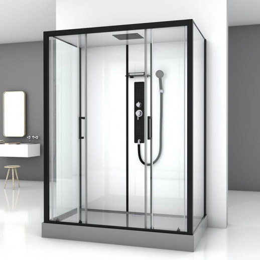 Душевая кабина Black&White Galaxy 8010000 с гидромассажем пр-ль черный 85х160 см прямоугольная