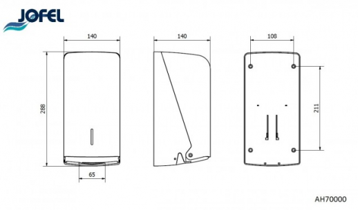 Jofel AZUR AH70000 диспенсер для листовой туалетной бумаги, белый