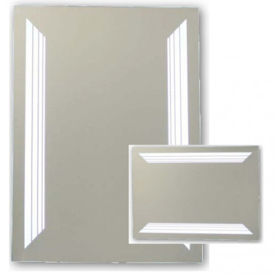 Зеркало GFmark с внутренней светодиодной подсветкой горизонтальное, вертикальное 600х800 мм, с пескоструйным орнаментом (407651)