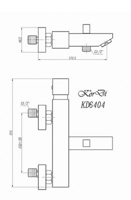 KorDi Karida KD 6404 - D27 смеситель для ванны и душа, хром