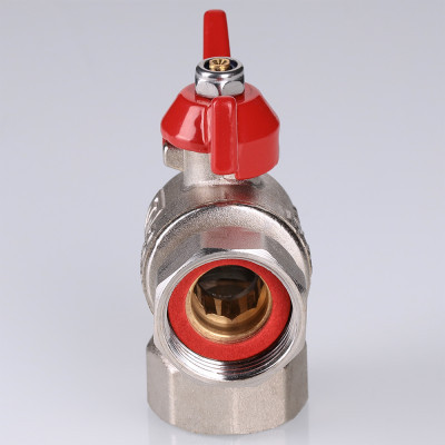 Кран шаровой VALTEC угловой с накидной гайкой 1/2 ВР-ВР (короткий) VT.266.NS.0505