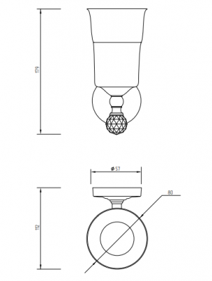 MIGLIORE Amerida SWAROVSKI 16574 стакан настенный, хром