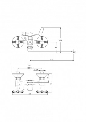Смеситель для ванны RUSH Bianki (BI7650-51)