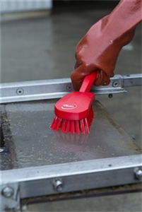 Щётка для мытья с короткой ручкой, 270 мм, жёсткий ворс (аналог 4189х)