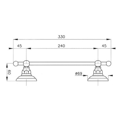 Nicolazzi Classica 1483 DB полотенцедержатель одинарный 30 см, темная бронза