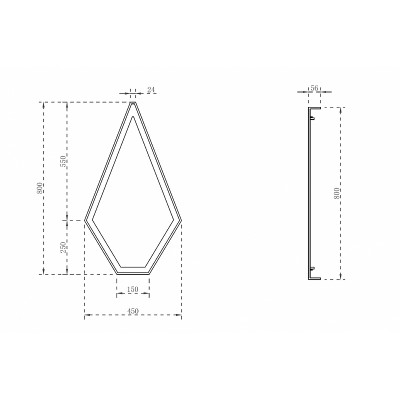 Зеркало для ванной Abber Stein 45 AS6611R с подсветкой с многофункциональной панелью