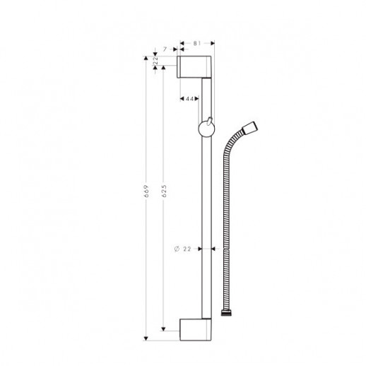 Hansgrohe Unica Crometta 27615000 штанга для душа 65 см, хром