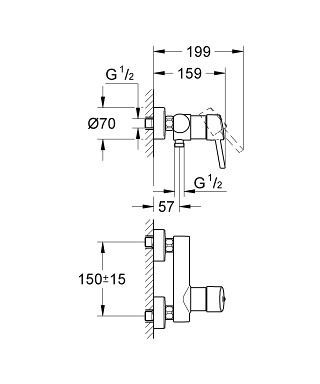 Смеситель для душа GROHE Concetto, хром (32210001)