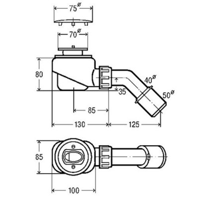 Viega Domoplex 364755 сифон для душевого поддона, для отверстия 52 мм