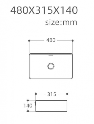 Накладная раковина Aquanet PERFECT-2-MB 31,5х48 см, черная матовая (273677)
