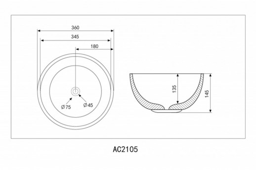 Раковина накладная ABBER Bequem AC2105 белая