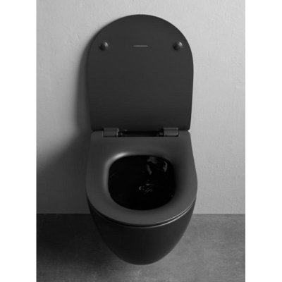 Унитаз подвесной Scarabeo Glam BICOLORS 5201TWB49 50х36 см Ardesia чёрный