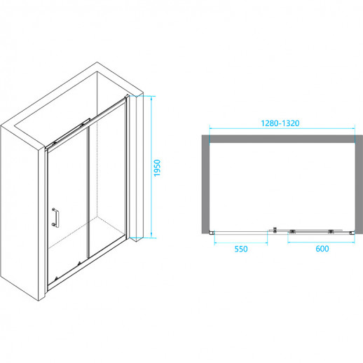 Душевая дверь RGW Passage PA-14 B 130 41081413-14 прозрачная профиль черный