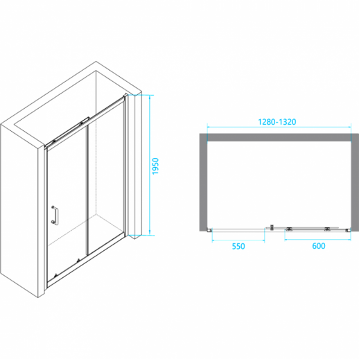 Душевая дверь RGW Passage PA-14 B 130 41081413-14 прозрачная профиль черный