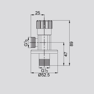 VERAGIO Sbortis VR.SBR-8223.CR кран угловой с отражателем, латунь/хром
