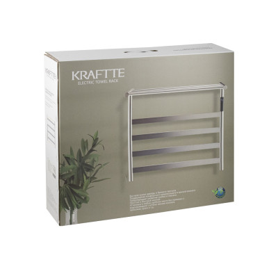 Полотенцесушитель электрический черный лесенка с полкой510 х 573 х 220 мм 4 перекл, 75 W, 220V / 50 Hz, нерж сталь, с таймером до 8 часов KRAFTTE (44019)
