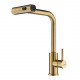 Смеситель для кухни с мультифункциональным изливом Shevanik S263G, золотой сатин (S263G)