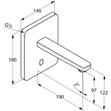 Смеситель для раковины (настенный) электронный KLUDI ZENTA хром 3850205