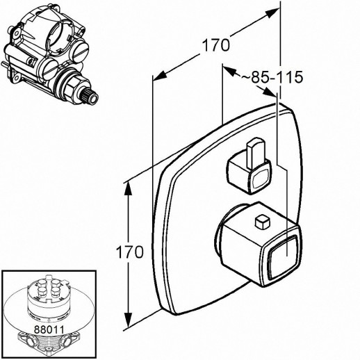 Смеситель для душа KLUDI Q-BEO хром 508350542