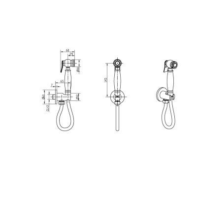Гигиенический душ Boheme Imperiale 405-2 без смесителя, золото