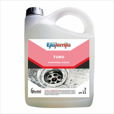 Ekokemika Tubo средство для устранения пробок и засоров в труднодоступных местах канализационных стоков и труб, 5 л