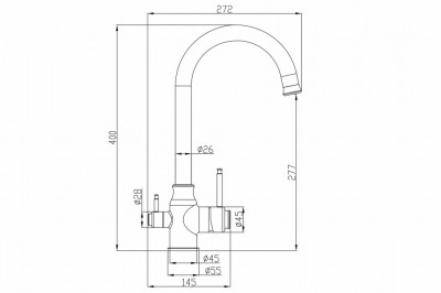 Смеситель для кухни ZORG Steel Hammer (SH 763 INOX GRAFIT PVD), рычажный, современный стиль