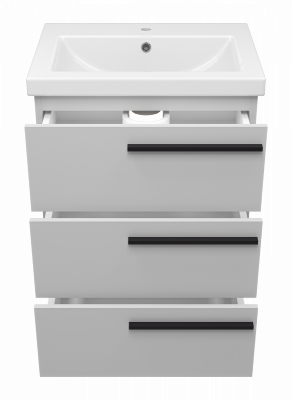 Тумба напольная Misty Ненси 570x445x720 серый (П-Нен-07060-503Я) с раковиной