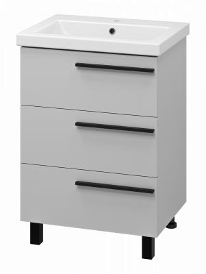 Тумба напольная Misty Ненси 570x445x720 серый (П-Нен-07060-503Я) с раковиной