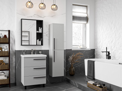 Тумба напольная Misty Ненси 570x445x720 серый (П-Нен-07060-503Я) с раковиной