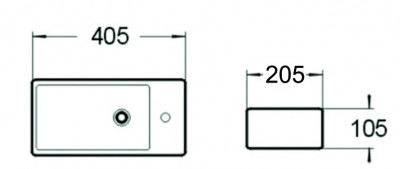 Раковина SantiLine 41 SL-2009R Белая Прямоугольная