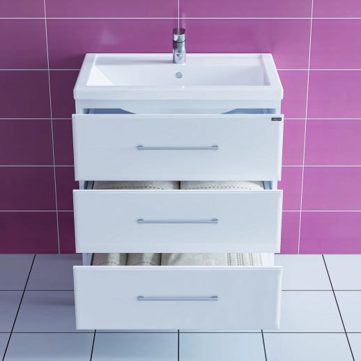 Тумба для умывальника напольная СаНта "Омега-70" 3 ящ. (под умывальник Фостер70)
