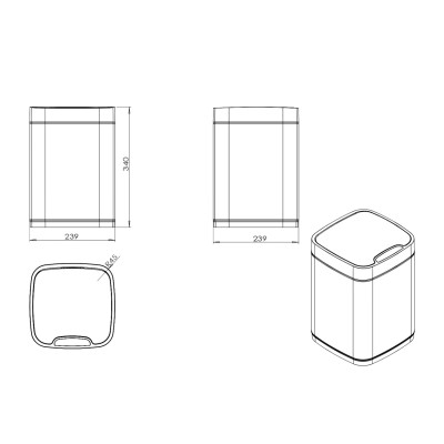 Сенсорное ведро JAVA S-883B-9O, 9 литров