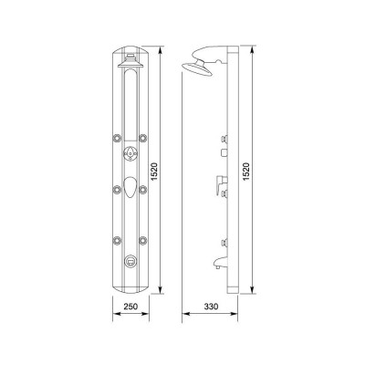 Kanggu S2308 00152049 душевая панель с изливом, стекло/профиль хром