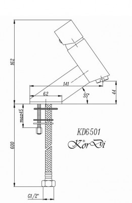 KorDi Alie KD 6501 - D34 cмеситель для раковины, хром