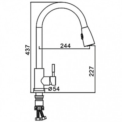 Смеситель Frap для кухни с выдвижной лейкой однорычажный сатин (F60899-1)