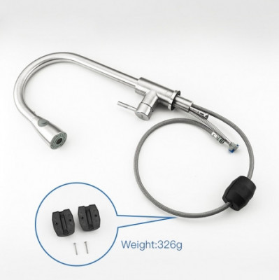 Смеситель Frap для кухни с выдвижной лейкой однорычажный сатин (F60899-1)