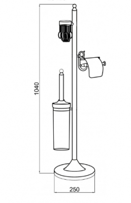 Boheme IMPERIALE 10416 стойка напольная комбинированная, золото